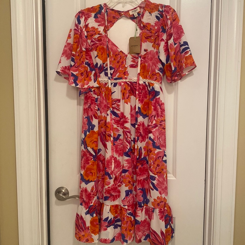 Pink floral boutique dress - Umgee brand